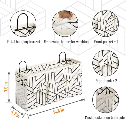 2pcs Small Wall Hanging Storage Bag, Pure White