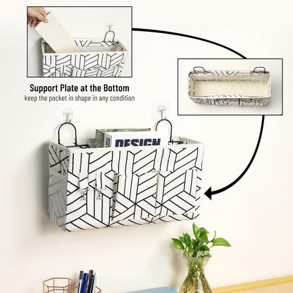 2pcs Small Wall Hanging Storage Bag, Pure White