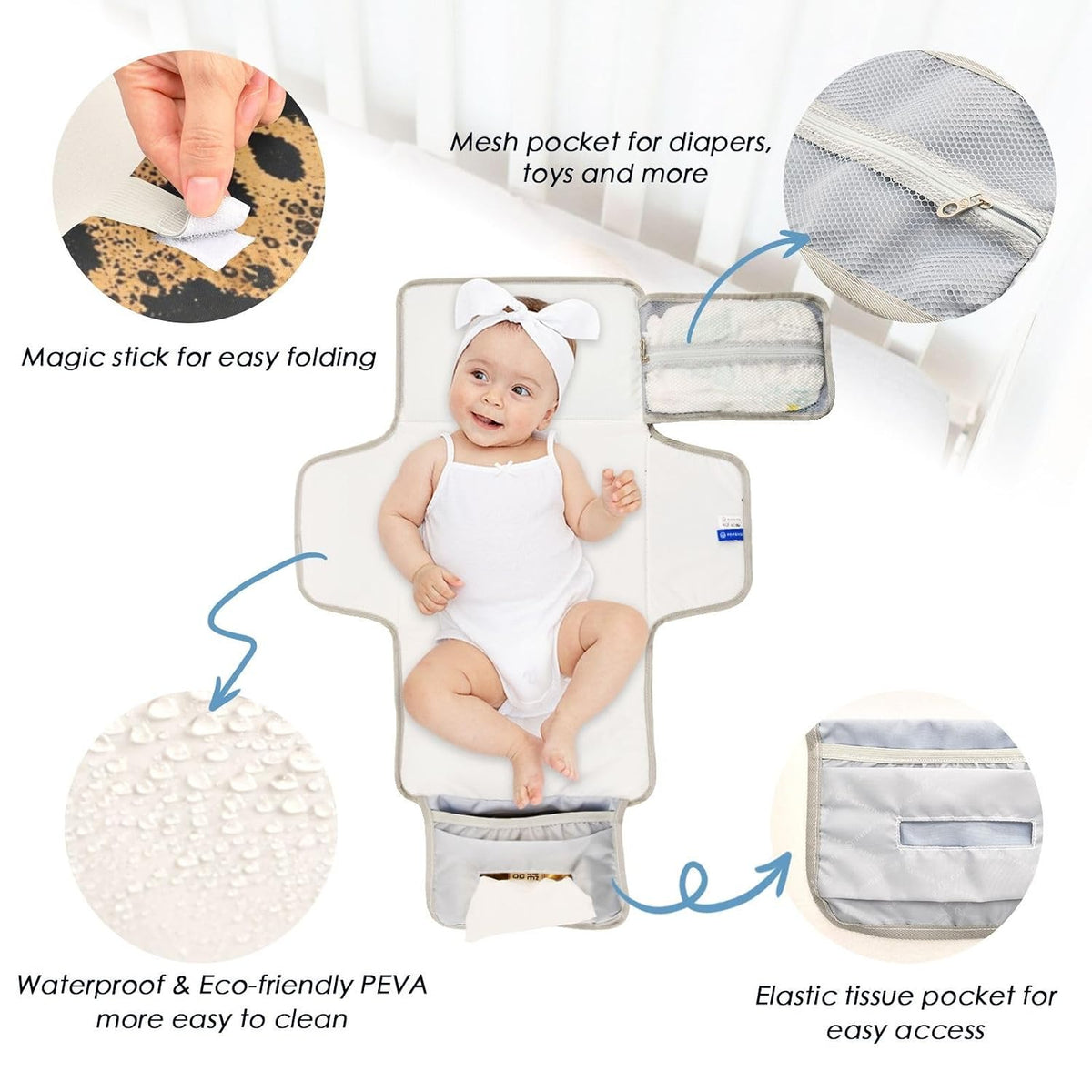 Leopard Print Pattern Portable Diaper Changing Pad Baby Gear