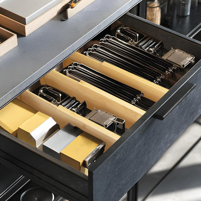 VaeFae Bamboo Drawer Dividers, 4" High Adjustable 16.6" - 21.8" Clothes Drawer Organizers, Expandable Separators for Bedroom/Bathroom/Kitchen/Office Storage
