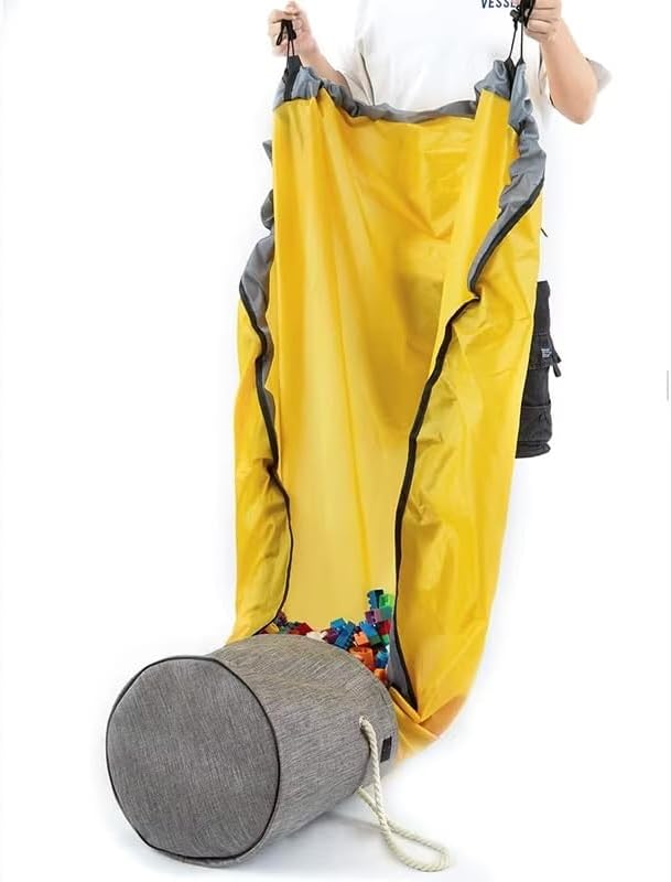 Collapsable Canvas Organizer bag with Drawstring and Clean up Mat