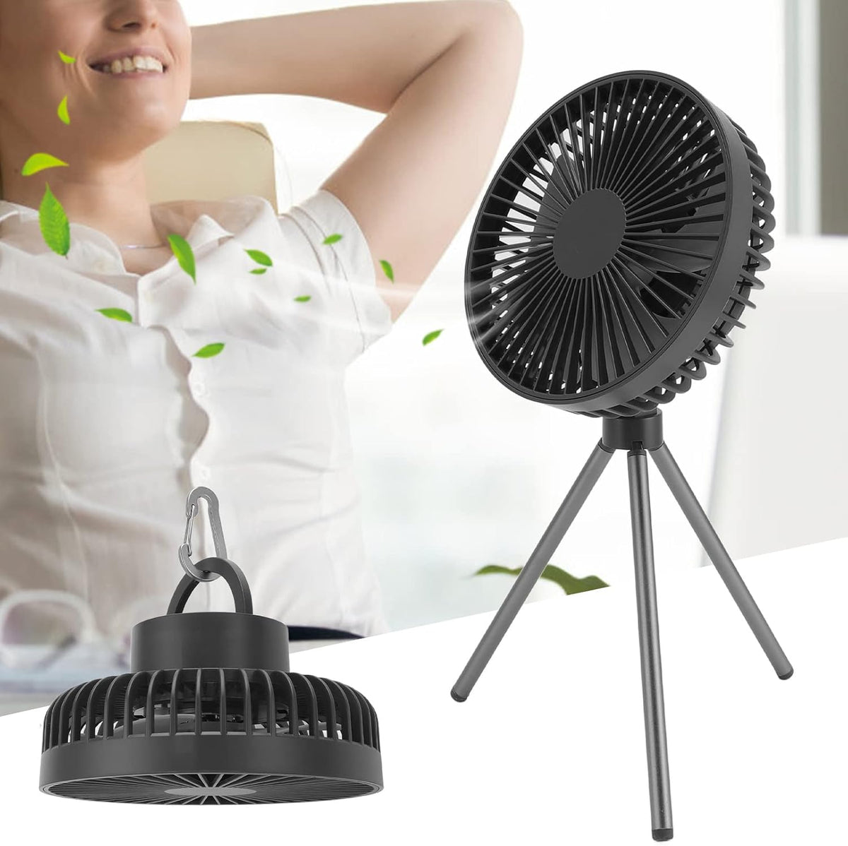 Portable Stroller Fan with Flexible Tripod, Rechargeable Baby Fan with Timing Function, Silent Brushless Motor, USB Output for Outdoor Travel, Gray (Grey)