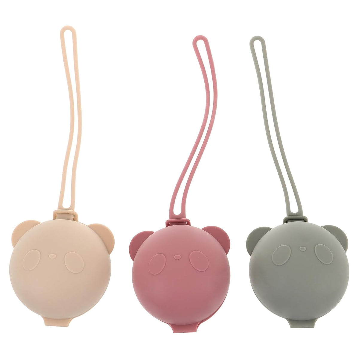 3pcs Silicone Pacifier Holder Box Set for Babies – Portable Dustproof Pacifier Organizer with Lanyard, Lightweight Storage Case for Home and Travel