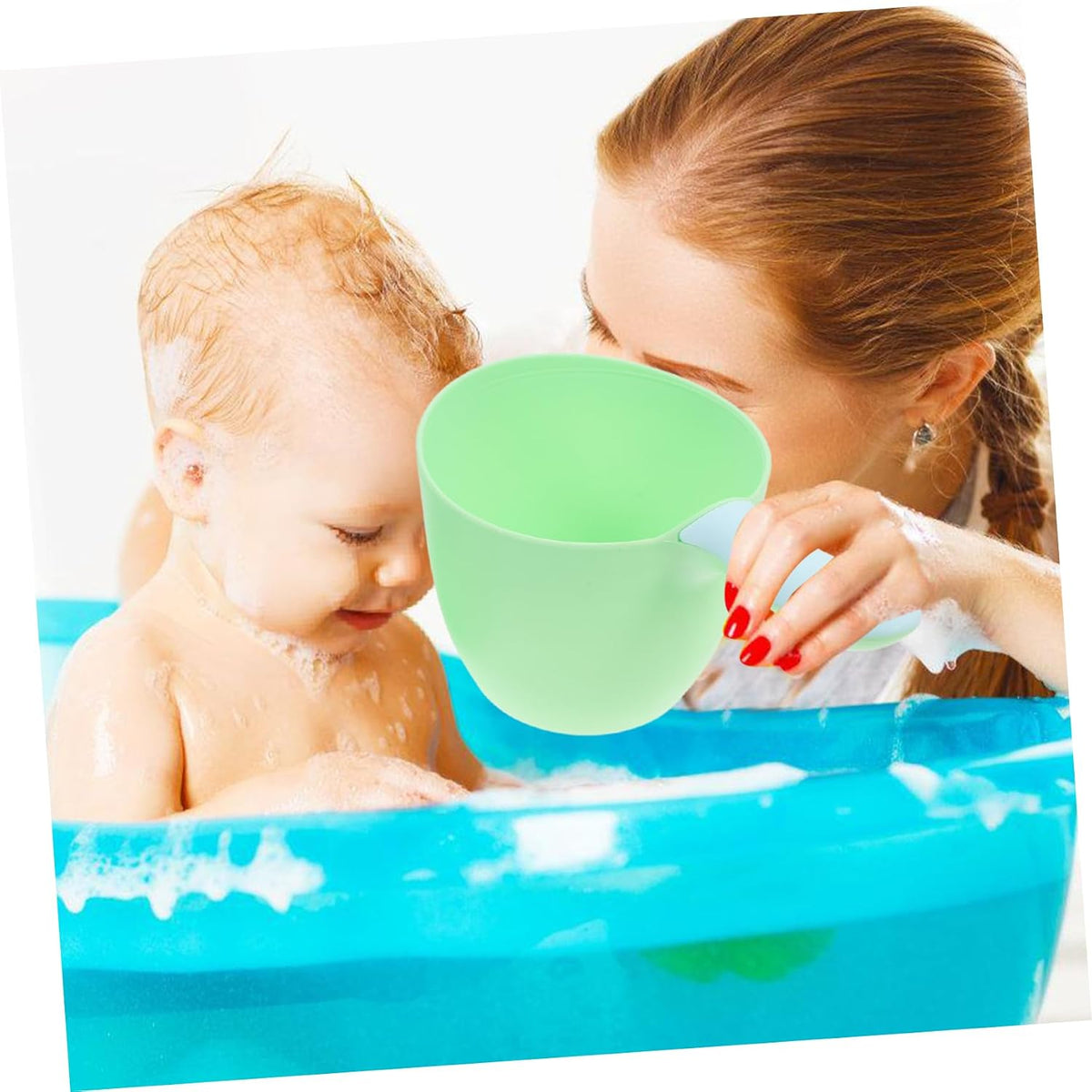 Baby Bath Rinse Cup for Newborns Large Shampoo Rinser Waterfall Design Safe Plastic for Gentle Rinsing During Bath Time