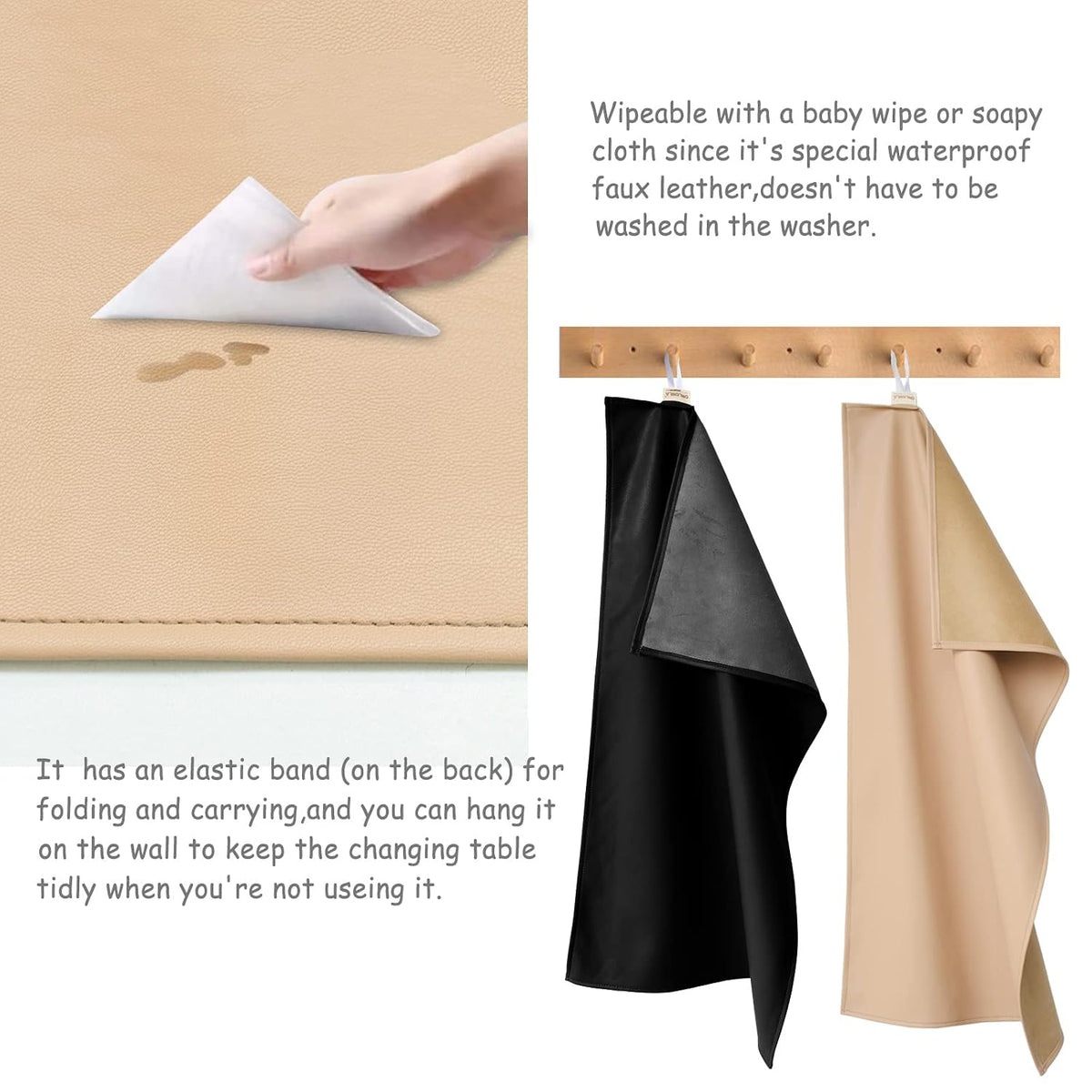 Changing Pad Portable Diaper Mat Baby Travel Changing Liner,2 Pack