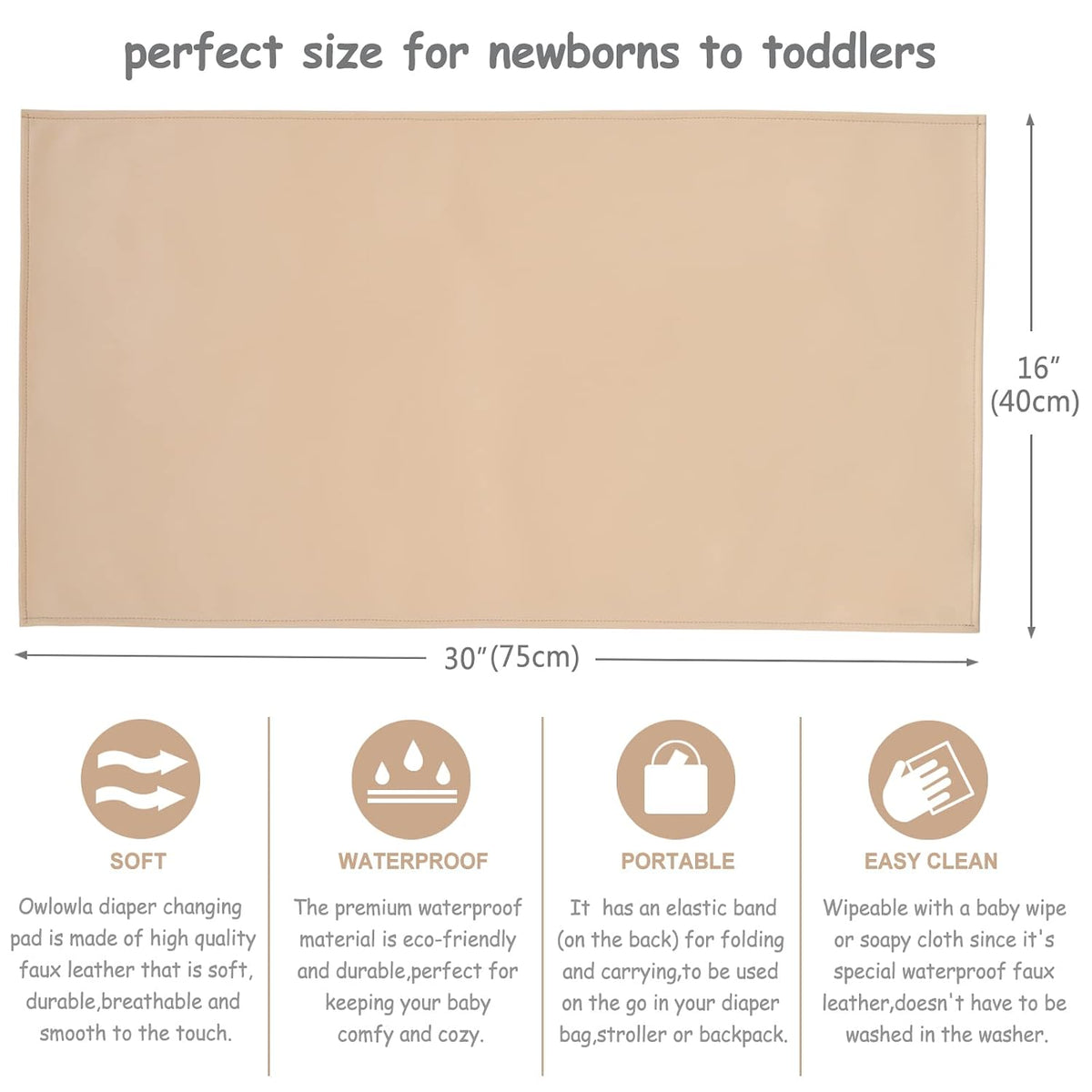 Changing Pad Portable Diaper Mat Baby Travel Changing Liner,2 Pack