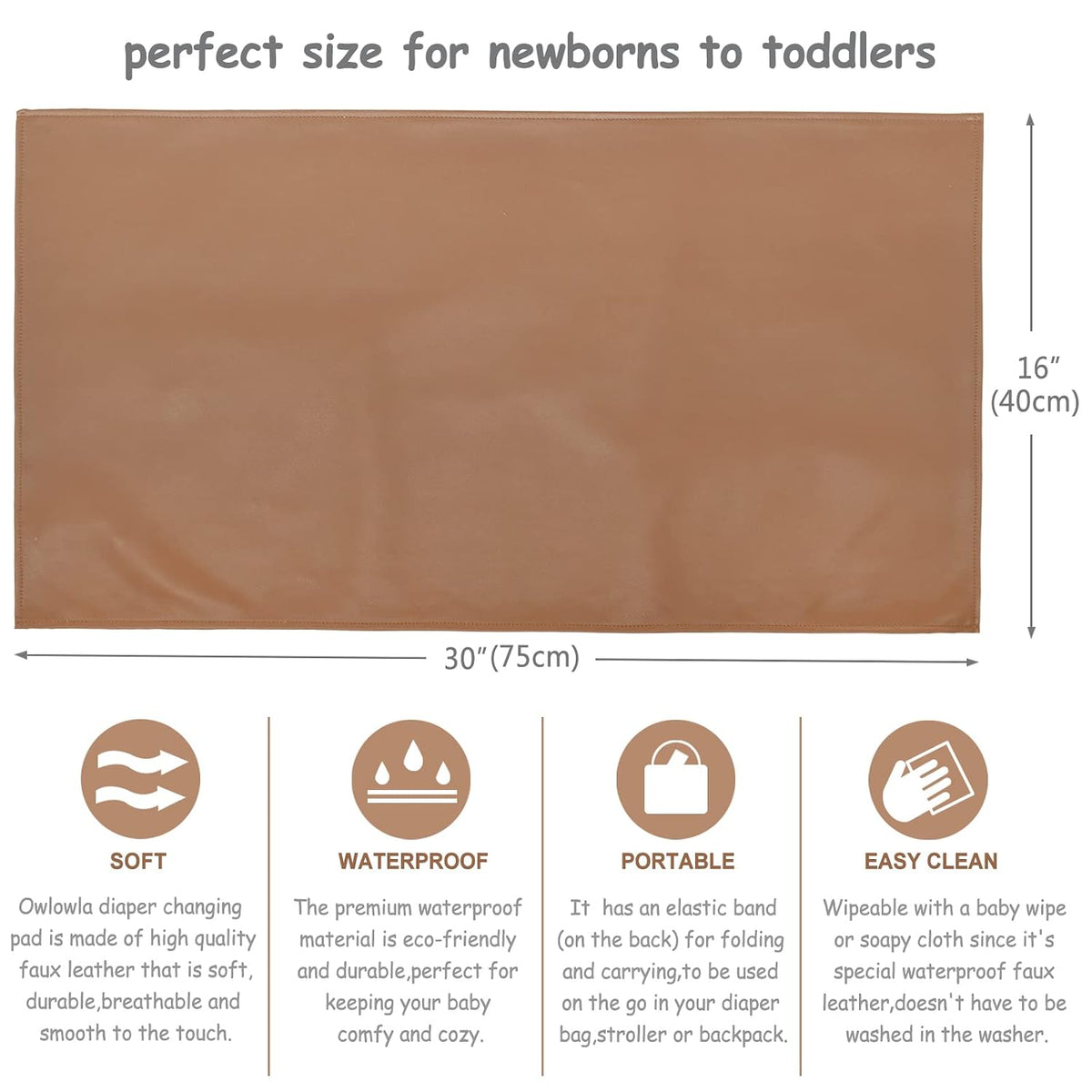 Changing Pad Portable Diaper Mat Baby Travel Changing Liner,2 Pack