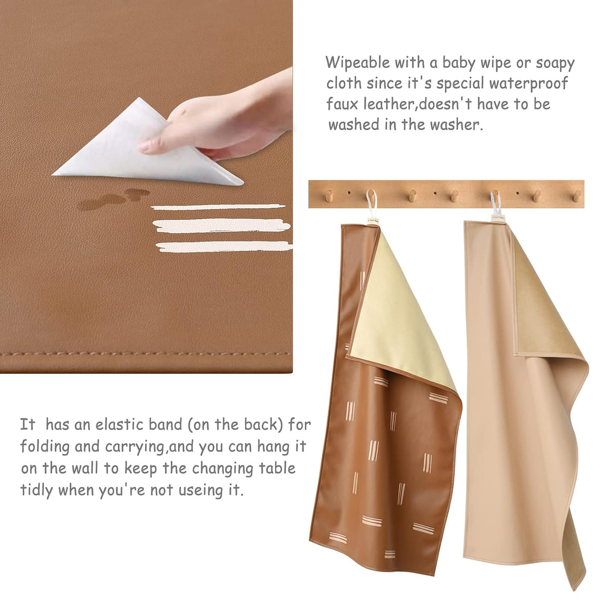 Changing Pad Portable Diaper Mat Baby Travel Changing Liner,2 Pack