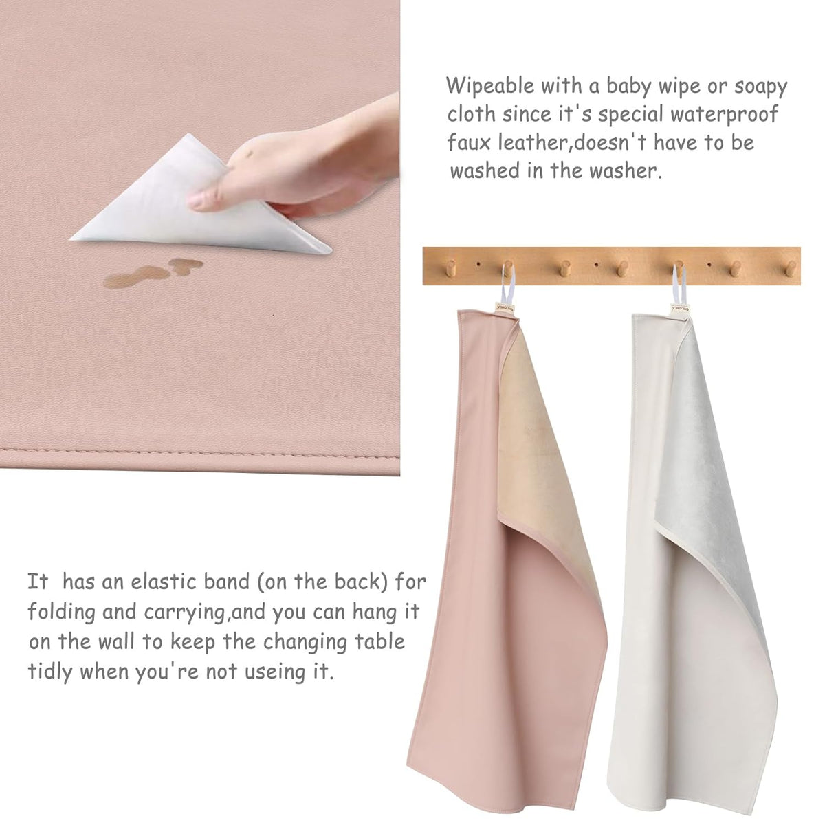 Changing Pad Portable Diaper Mat Baby Travel Changing Liner,2 Pack
