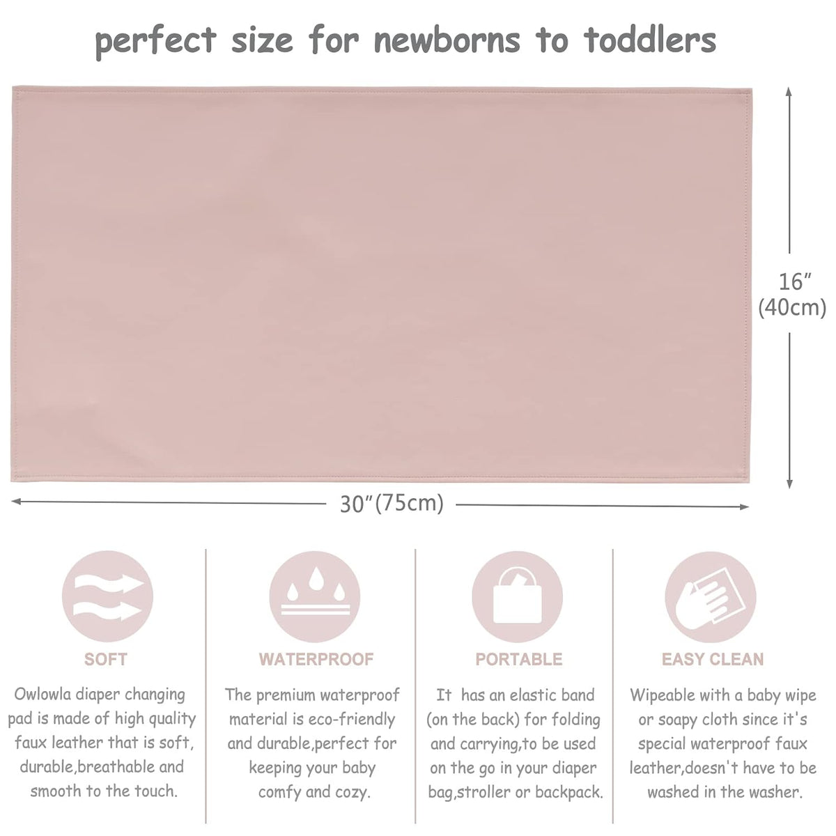 Changing Pad Portable Diaper Mat Baby Travel Changing Liner,2 Pack