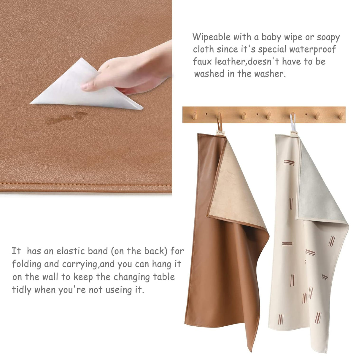 Changing Pad Portable Diaper Mat Baby Travel Changing Liner,2 Pack