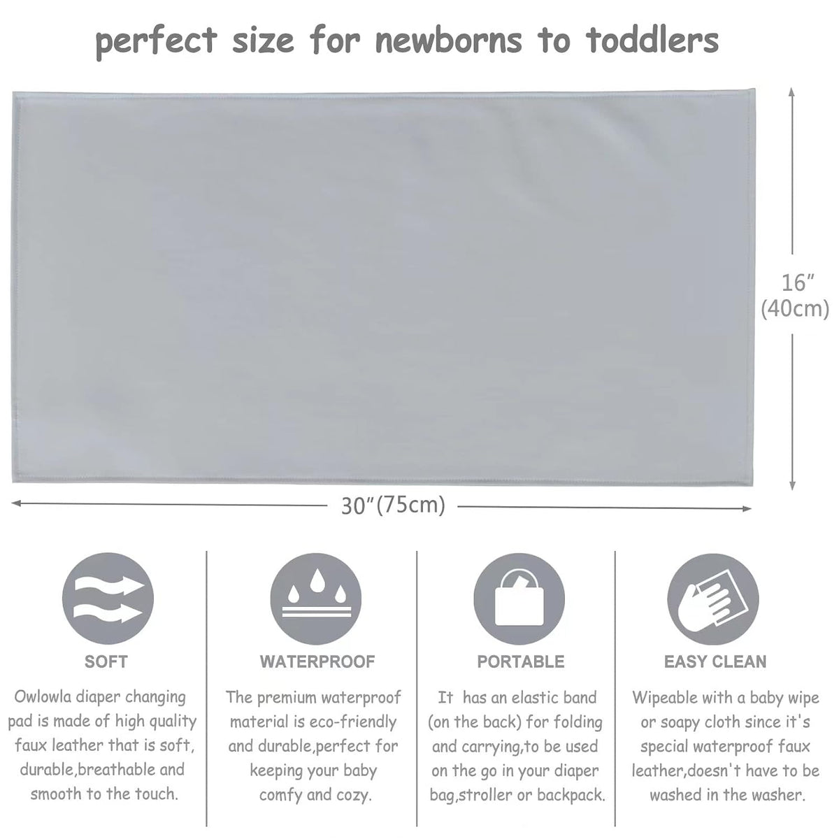 Changing Pad Portable Diaper Mat Baby Travel Changing Liner,2 Pack