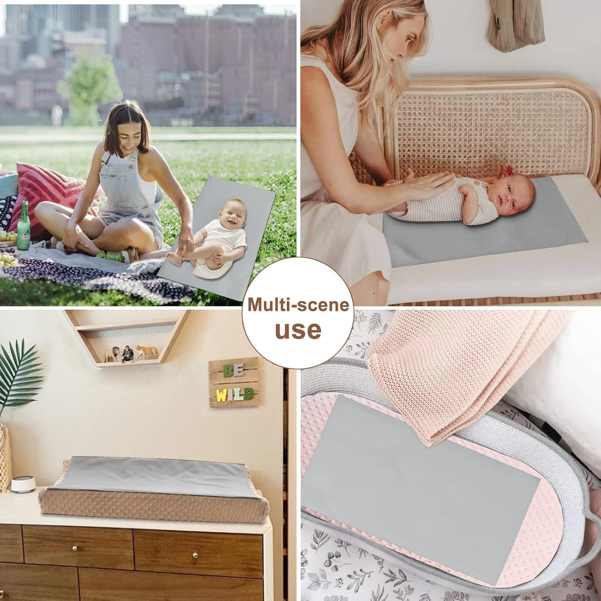 Changing Pad Portable Diaper Mat Baby Travel Changing Liner,2 Pack
