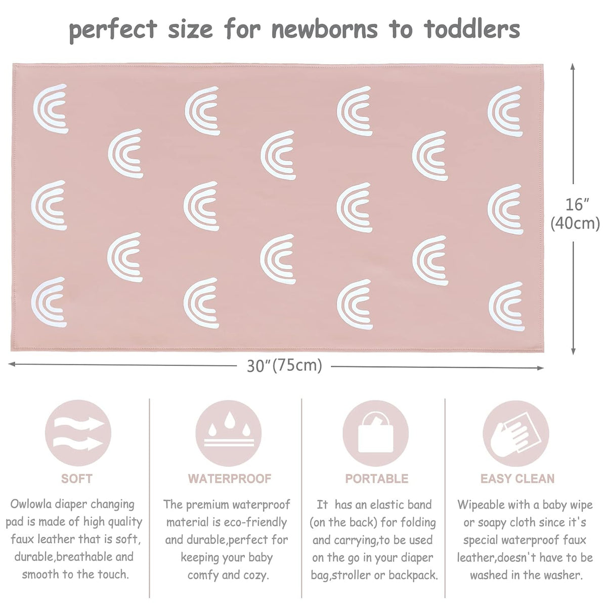 Changing Pad Portable Diaper Mat Baby Travel Changing Liner,2 Pack