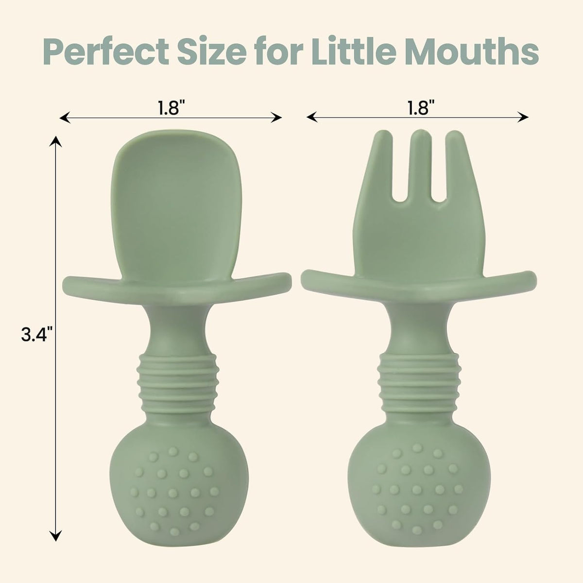 2 Pack Divided Toddler Plates with Suction, Spoons and Forks Set