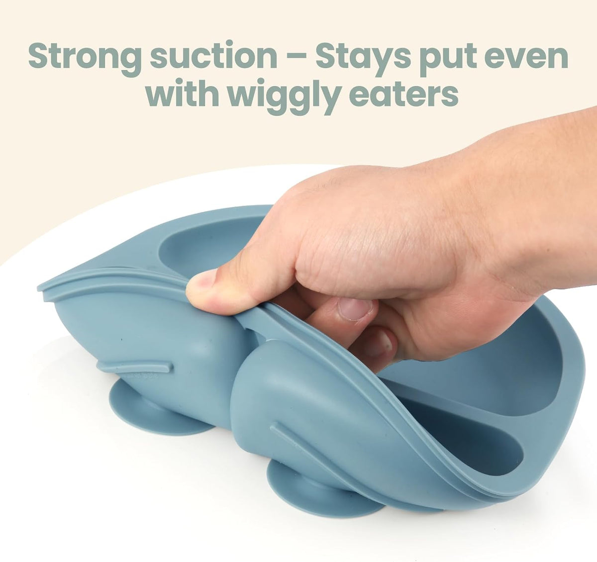 2 Pack Divided Toddler Plates with Suction, Spoons and Forks Set