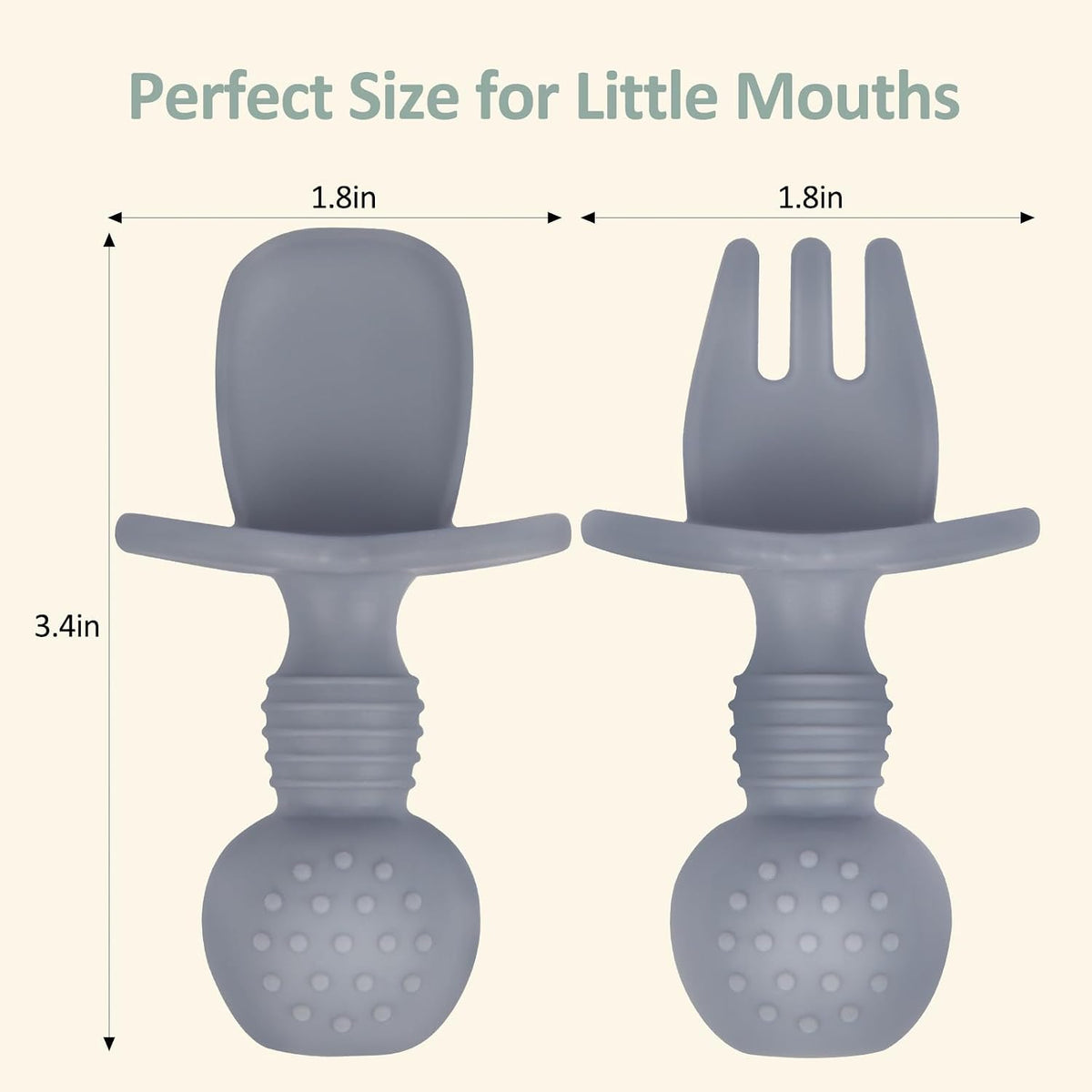 2 Pack Divided Toddler Plates with Suction, Spoons and Forks Set
