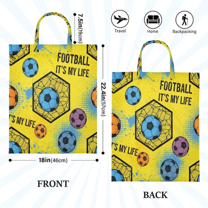 Football Soccer Waterproof Travel Laundry Bag Easy Care 2 Packs