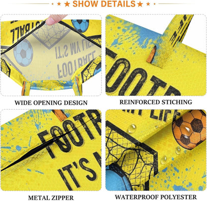 Football Soccer Waterproof Travel Laundry Bag Easy Care 2 Packs