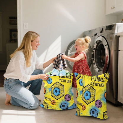 Football Soccer Waterproof Travel Laundry Bag Easy Care 2 Packs