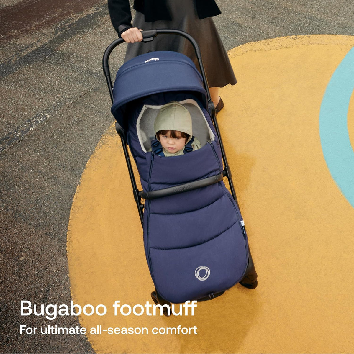 Footmuff - All-Season Stroller Accessory Weatherproof Climate Control Removable and Reflective (Moon Grey)