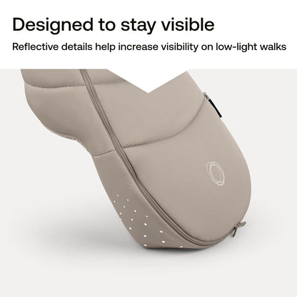 Footmuff - All-Season Stroller Accessory Weatherproof Climate Control Removable and Reflective (Moon Grey)