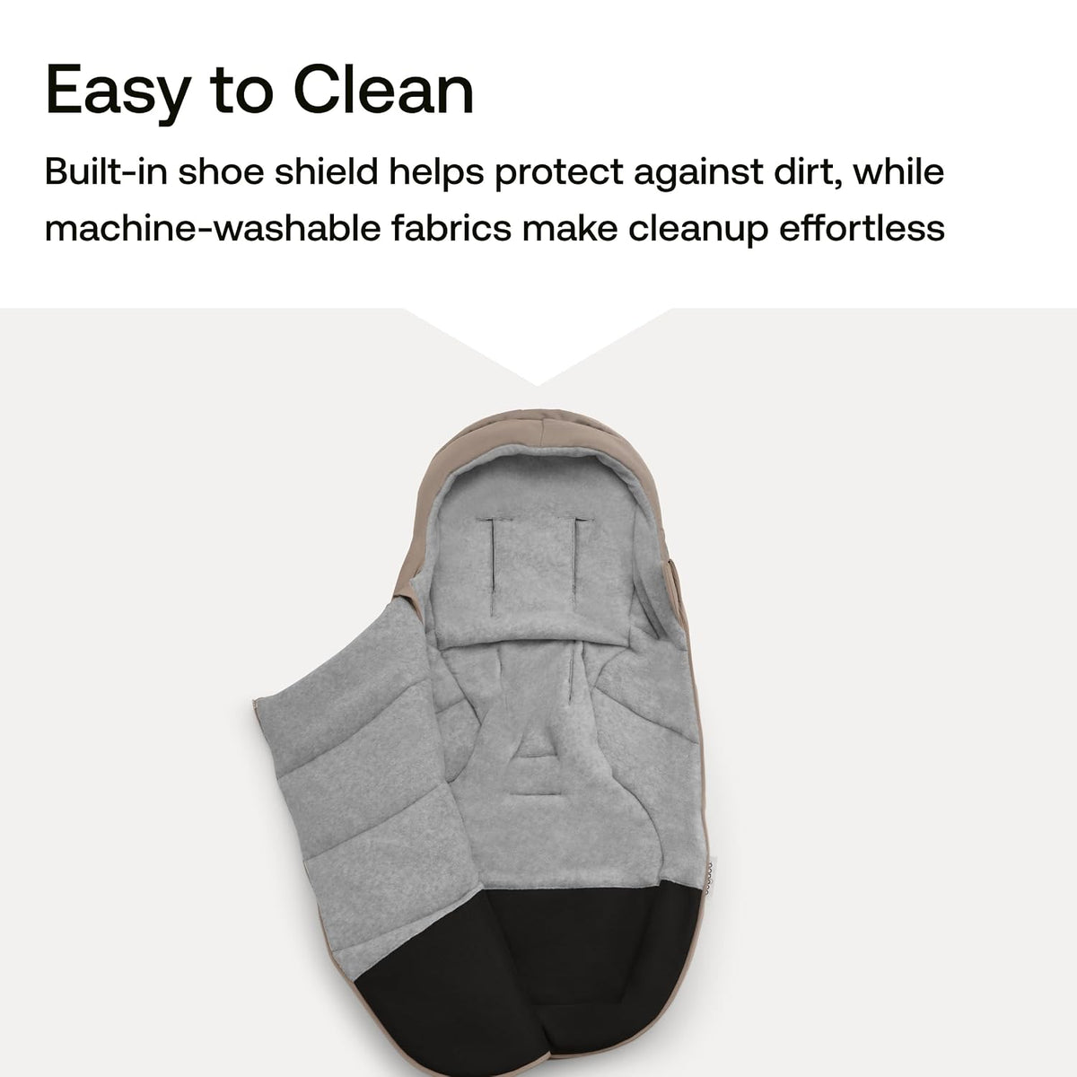 Footmuff - All-Season Stroller Accessory Weatherproof Climate Control Removable and Reflective (Moon Grey)