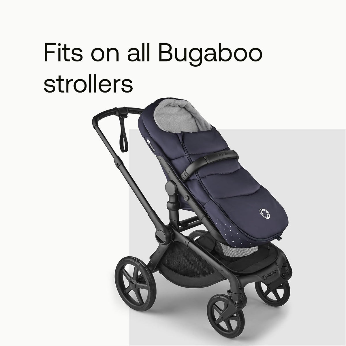 Footmuff - All-Season Stroller Accessory Weatherproof Climate Control Removable and Reflective (Moon Grey)