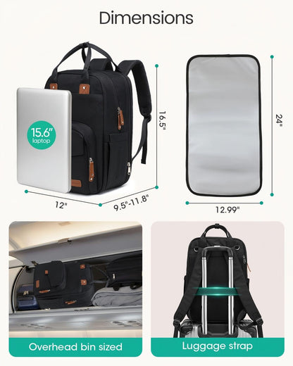Extra Large Diaper Bag Backpack for 2 Kids Expandable 30-38L