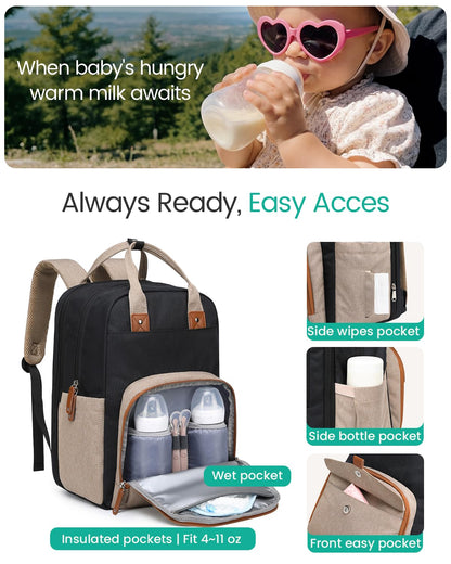 Extra Large Diaper Bag Backpack for 2 Kids Expandable 30-38L