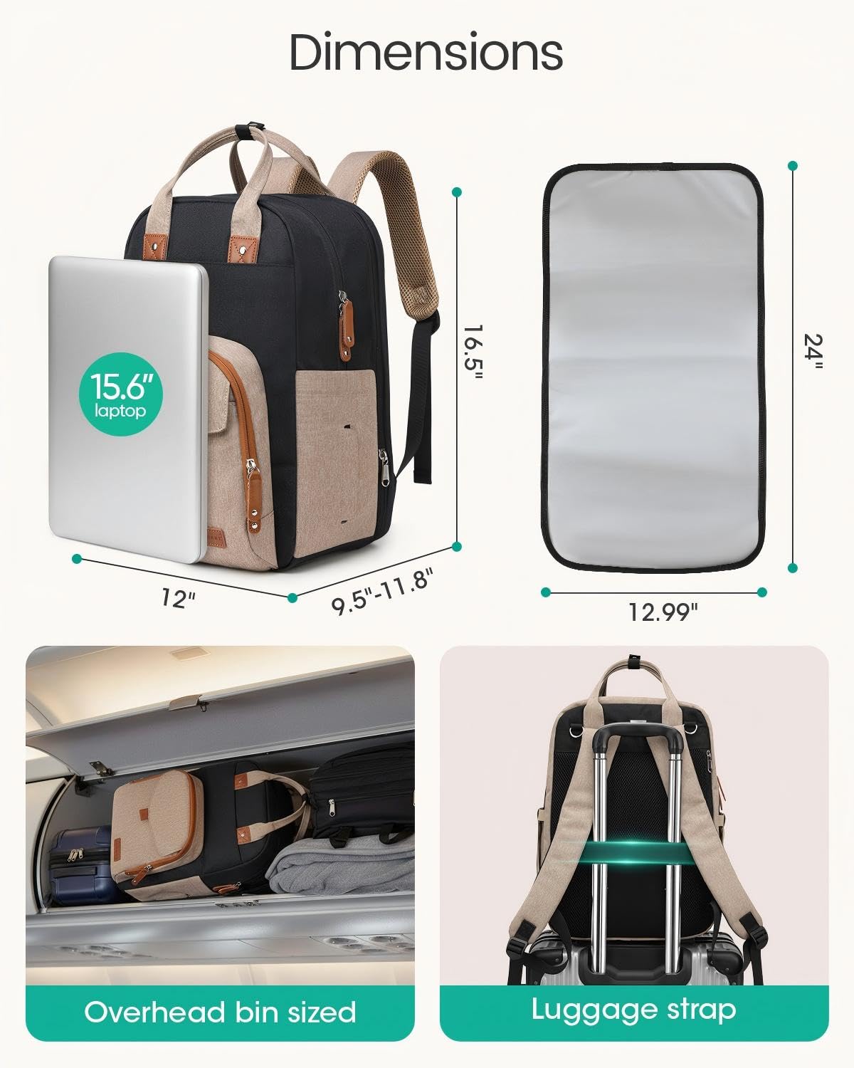 Extra Large Diaper Bag Backpack for 2 Kids Expandable 30-38L