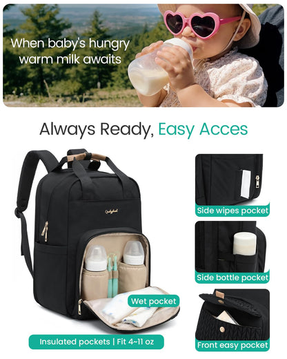 Extra Large Diaper Bag Backpack for 2 Kids Expandable 30-38L