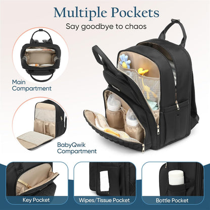 Extra Large Diaper Bag Backpack for 2 Kids Expandable 30-38L