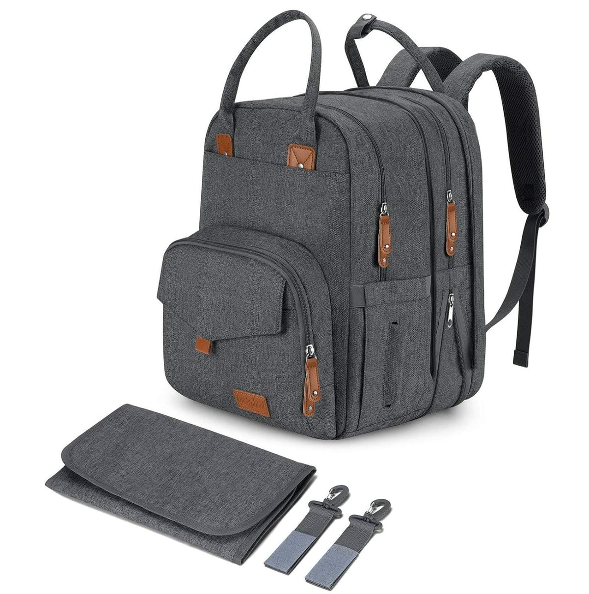 Extra Large Diaper Bag Backpack for 2 Kids Expandable 30-38L