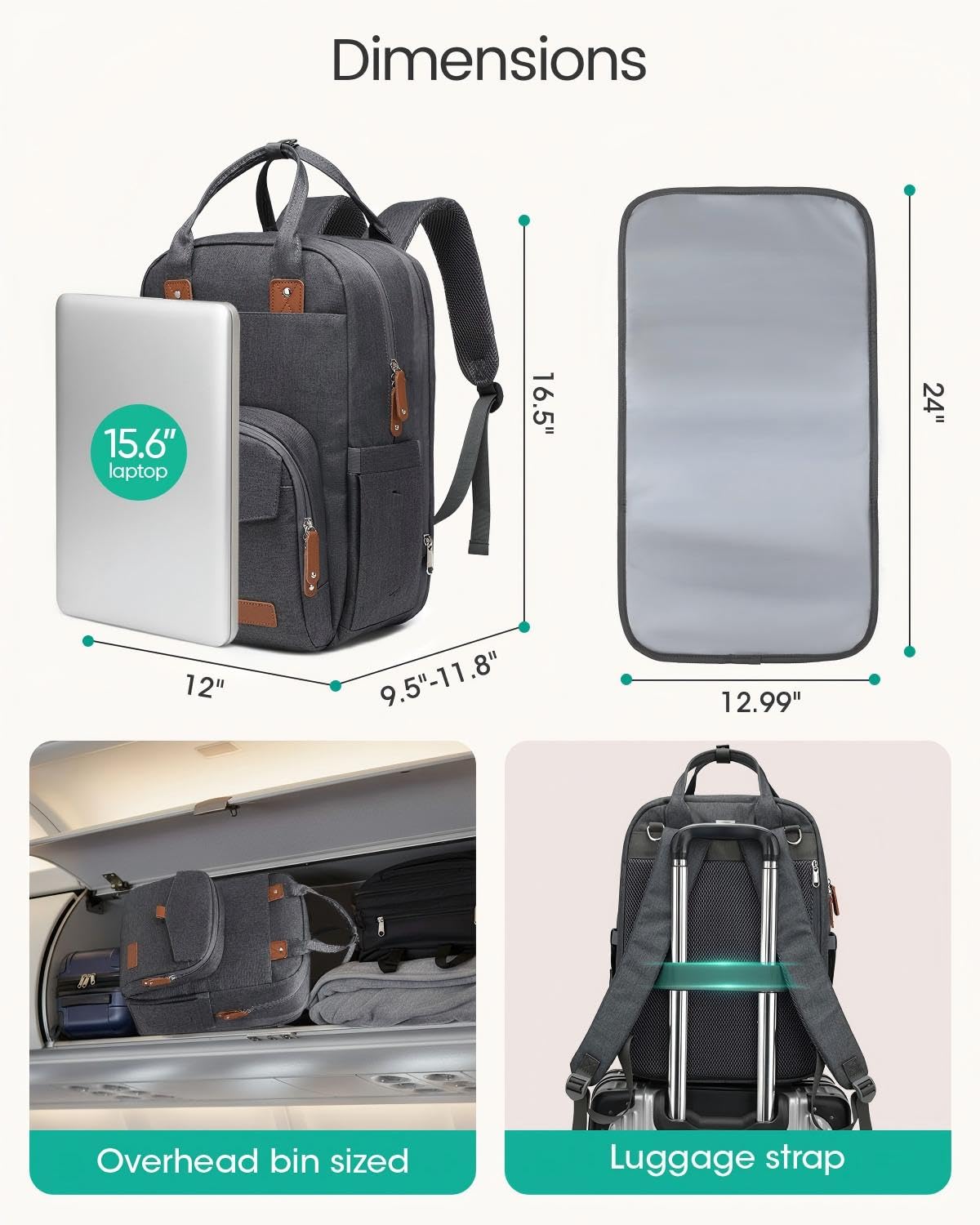 Extra Large Diaper Bag Backpack for 2 Kids Expandable 30-38L