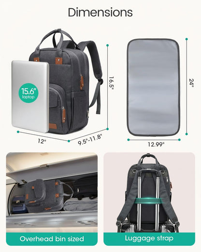 Extra Large Diaper Bag Backpack for 2 Kids Expandable 30-38L