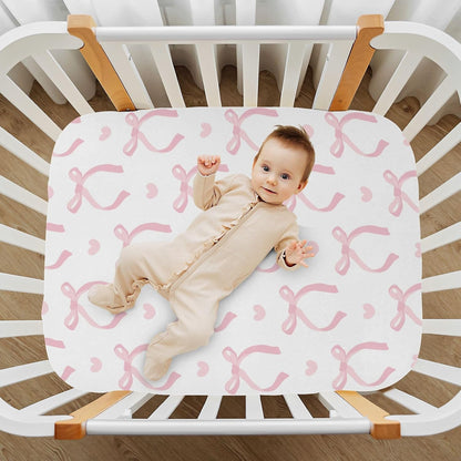Fall Cute Mushroom Leaves Fitted Crib Sheets Stretchy Portable Playard Sheets for Baby Toddler, Breathable Soft Mini Crib Mattress 52 x 28 in for Boys and Girls