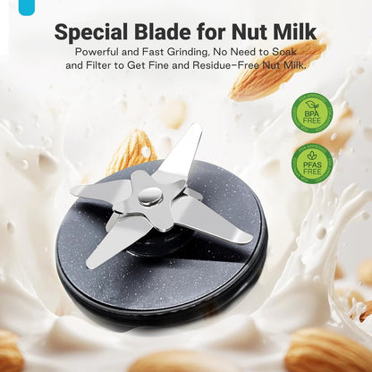 50.73oz Nut Milk Maker Machine: 12-in-1 Automatic Soy Milk Maker with Detachable Design, Homemade Juice,Almond,Oat Milks for Plant-Based Milks, 24H Delay Start/Keep Warm/Auto-Clean/Safety Lock