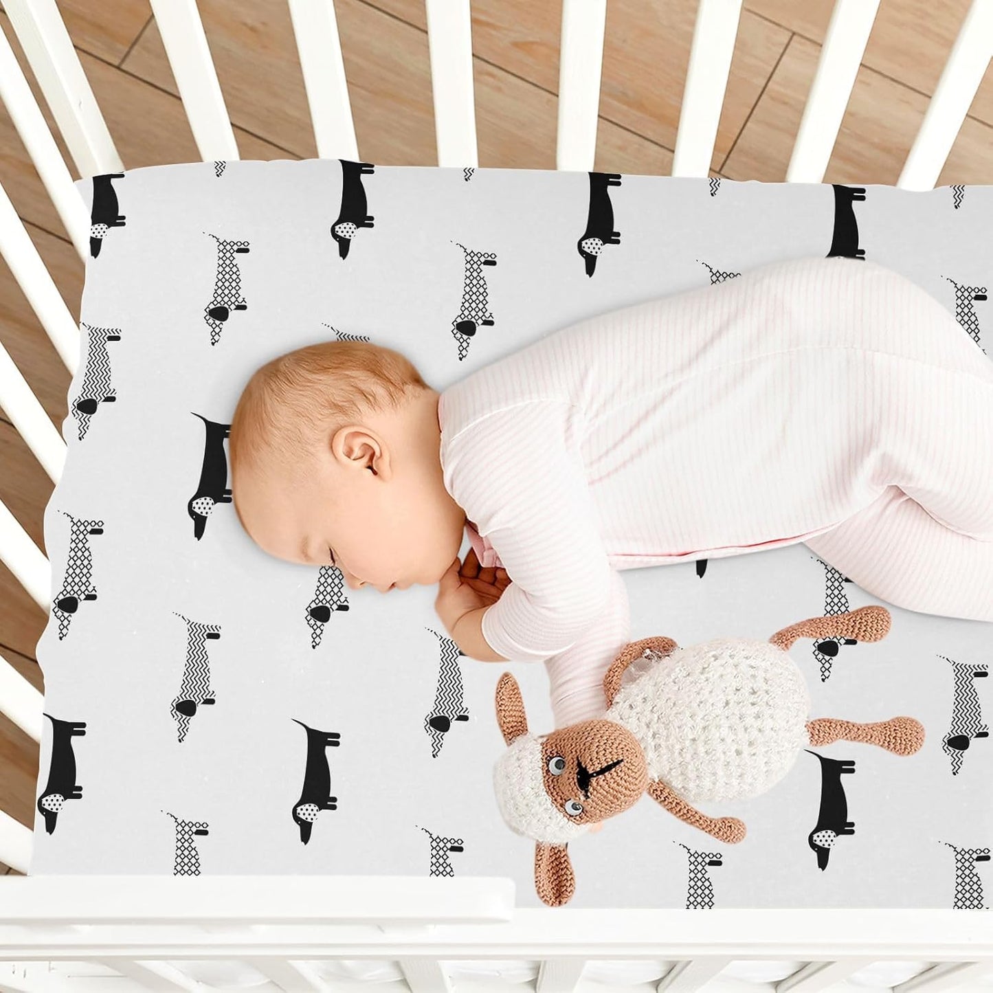 Fitted Crib Sheets Turtle Sea Horse Stretchy Portable Playard Sheets for Baby Toddler, Breathable Soft Mini Crib Mattress 39 x 27 in for Boys and Girls