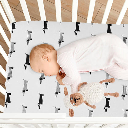 Fitted Crib Sheets Turtle Sea Horse Stretchy Portable Playard Sheets for Baby Toddler, Breathable Soft Mini Crib Mattress 39 x 27 in for Boys and Girls