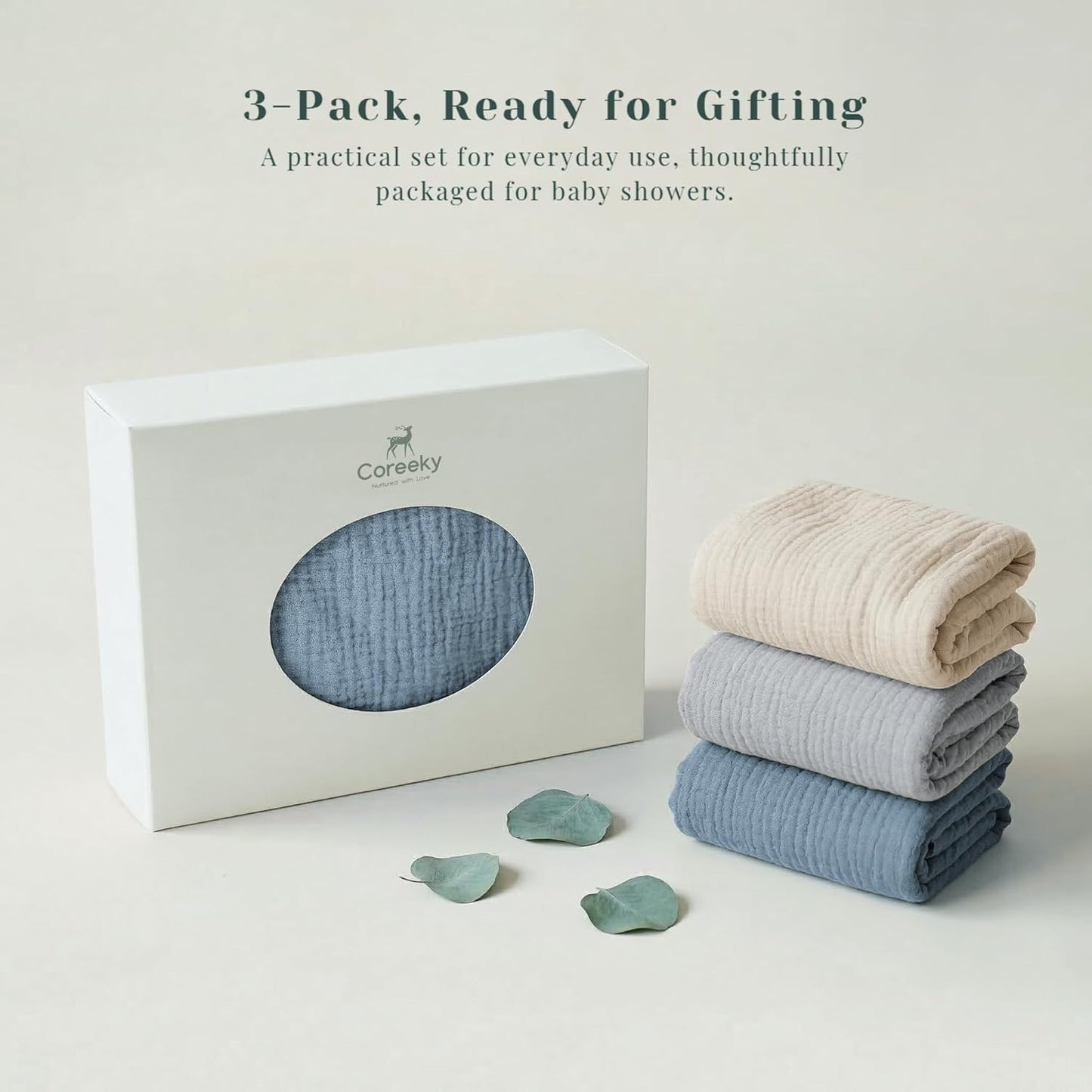 Muslin Bedside Sleeper Bassinet Fitted Sheets, 3 Pack Cotton Baby Sheet for Boys & Girls, Soft, Compatible with Baby Delight, Dream On Me, AMKE and Other Rectangle Mattress (Nightfall Blue)