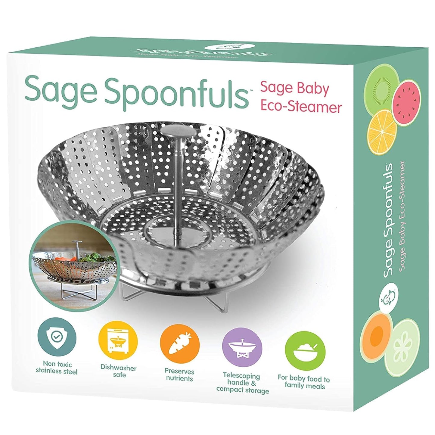 Sage Spoonfuls Baby Food Maker, Processor and Immersion Blender with Dishwasher-Safe Stainless Steel Attachments for Meal Prep & Baby-Led Weaning, White