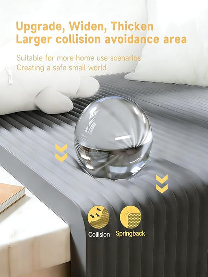 7.9''W Extra-Wide Edge Protector, 6.56FT 0.47''Th Baby Proofing Corner Guards, Safety Furniture Bumper, Pre-Taped, Thick Soft Rubber Foam Padding for Fireplace Table Stair Cabinet (Grey)