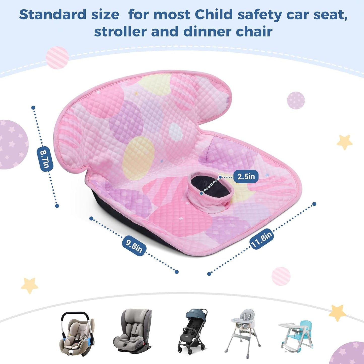 COOLBEBE Car Seat Protector for Potty Training, 2 Pack Dry Waterproof Car Seat Liner Toilet Training & Strap Covers Set for Baby Infant Toddler, Piddle Pads Cover Pad for Strollers, Carseat (Black)