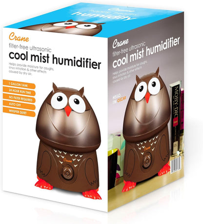 Crane Cute Animal Humidifier for Kids Bedroom and Nursery, Ultrasonic Cool Mist, 1 Gallon, Auto Shut Off, Cool Mist Humidifier