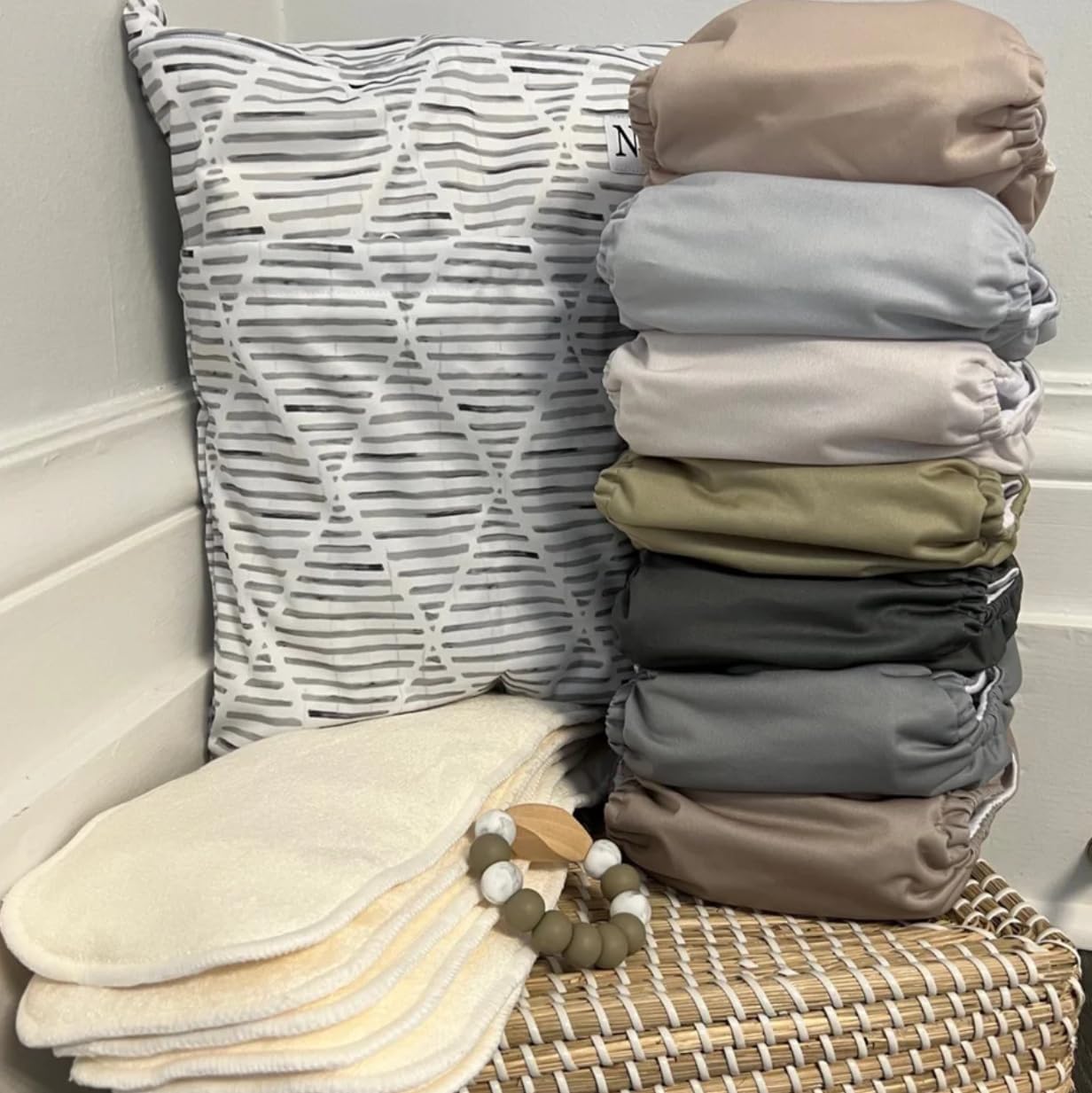 Nora's Nursery Cloth Diapers + Nora's Nursery Pail Liner for Cloth Diapers