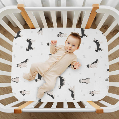 Fall Cute Mushroom Leaves Fitted Crib Sheets Stretchy Portable Playard Sheets for Baby Toddler, Breathable Soft Mini Crib Mattress 52 x 28 in for Boys and Girls