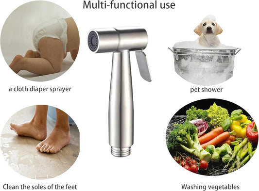 2 Pieces Bidet Sprayer Head Stainless Steel Bidet Attachment,Handheld Bidet Sprayer for Toilet
