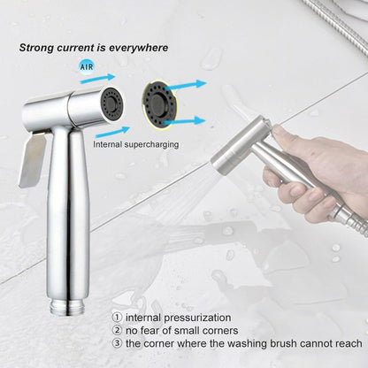 Generic Handheld Bidet Sprayer for Toilet, Hand held Stainless Steel Toilet Bidet Sprayer Kit, Hose with Anti-Leak Hose&High Pressure, for Personal Hygiene, Toilet Clean, Baby Diaper Cloth (Black)