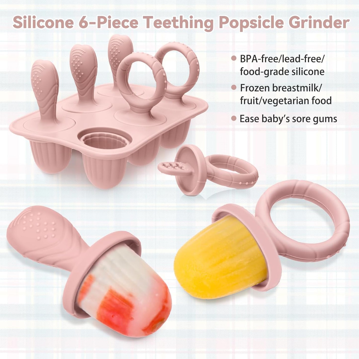 Silicone Toddlers Popsicle Molds with Sticks, 2Packs Mini Popsicles Molds for Baby Breastmilk Popsicle Molds for Teething Relief, Frozen Treats Maker Popsicle Maker Ice Pop Mold for Babies Kids